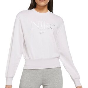 ❄️ Nike Femme Velour Logo Crewneck Sweatshirt XL Light Purple Lavender Pullover